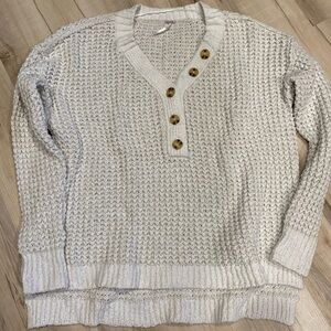 Free People Cream Knit Sweater